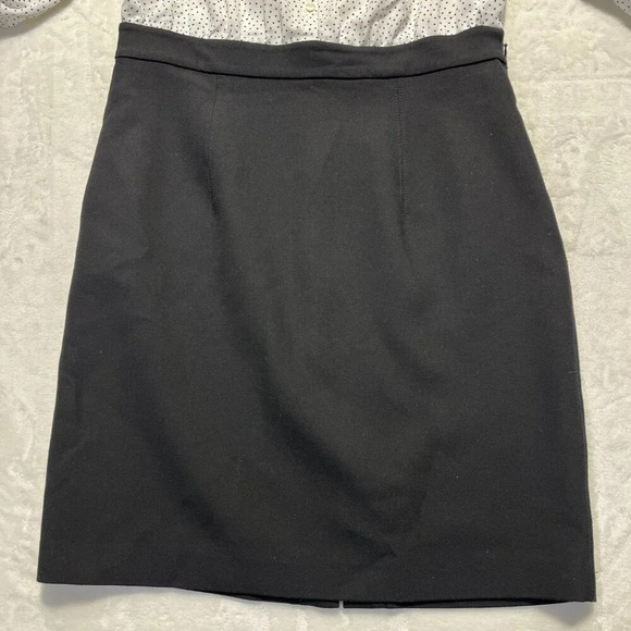 ANN TAYLOR LOFT Black White Polka Dot Blouse Skirt Dress Size 10 - Picture 4 of 13